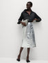 Marks & Spencer"Leather Look Metallic Midi A-Line Skirt"